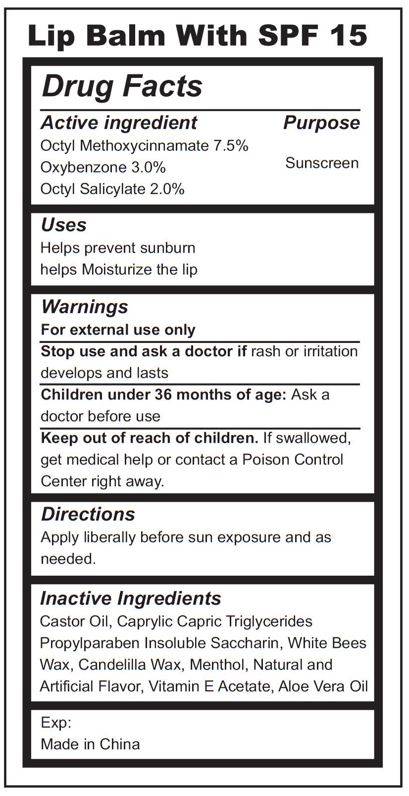 NDC 51414908 Spf15 Lip Balm Ointment Topical Label Information